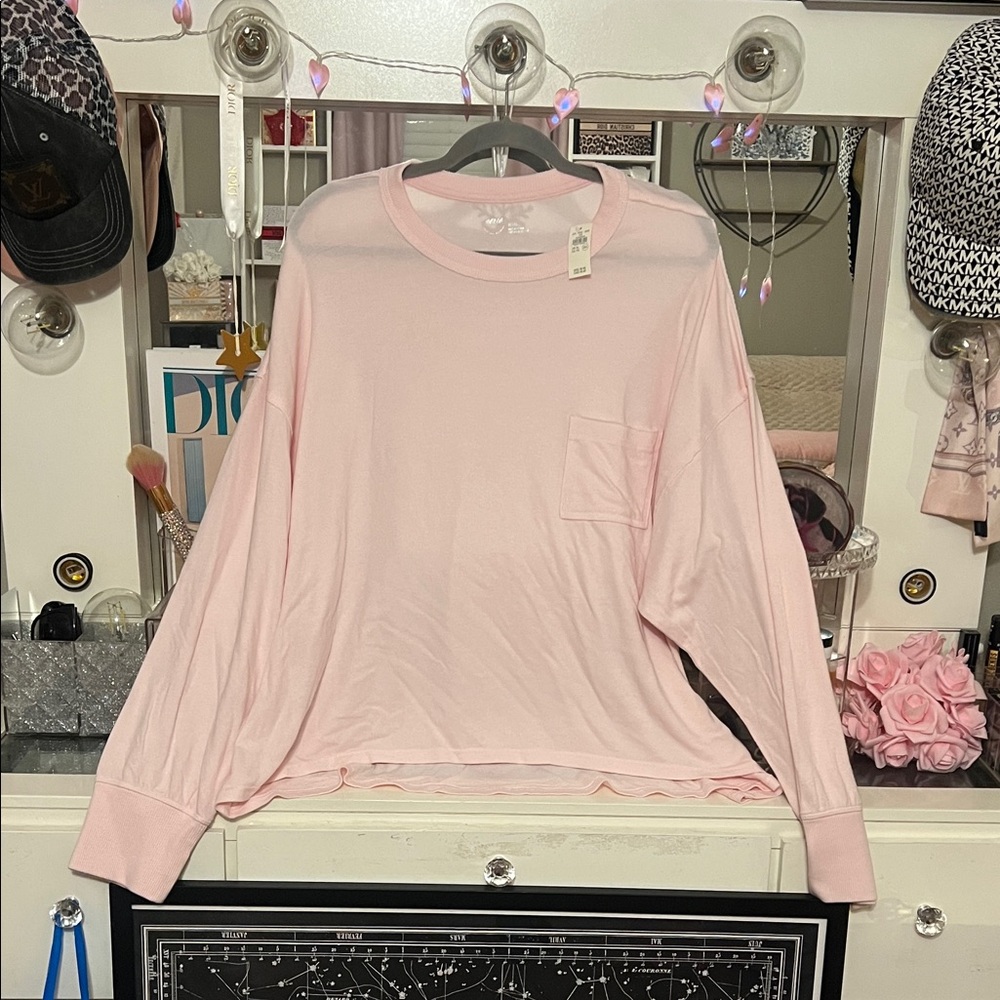 Aerie Light Pink Long Sleeve Top